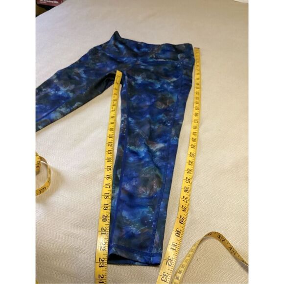 LegEnd High - Waisted Printed Leggings Black / Blue Full Length M - Picture 3 of 5